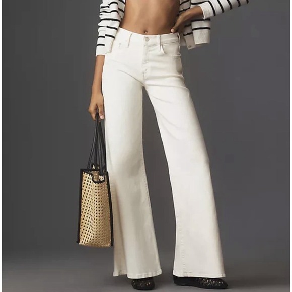 MOTHER Denim - MOTHER Jeans Womens 29 The Twister Skimp High Rise Wide Leg Cream Puffs
